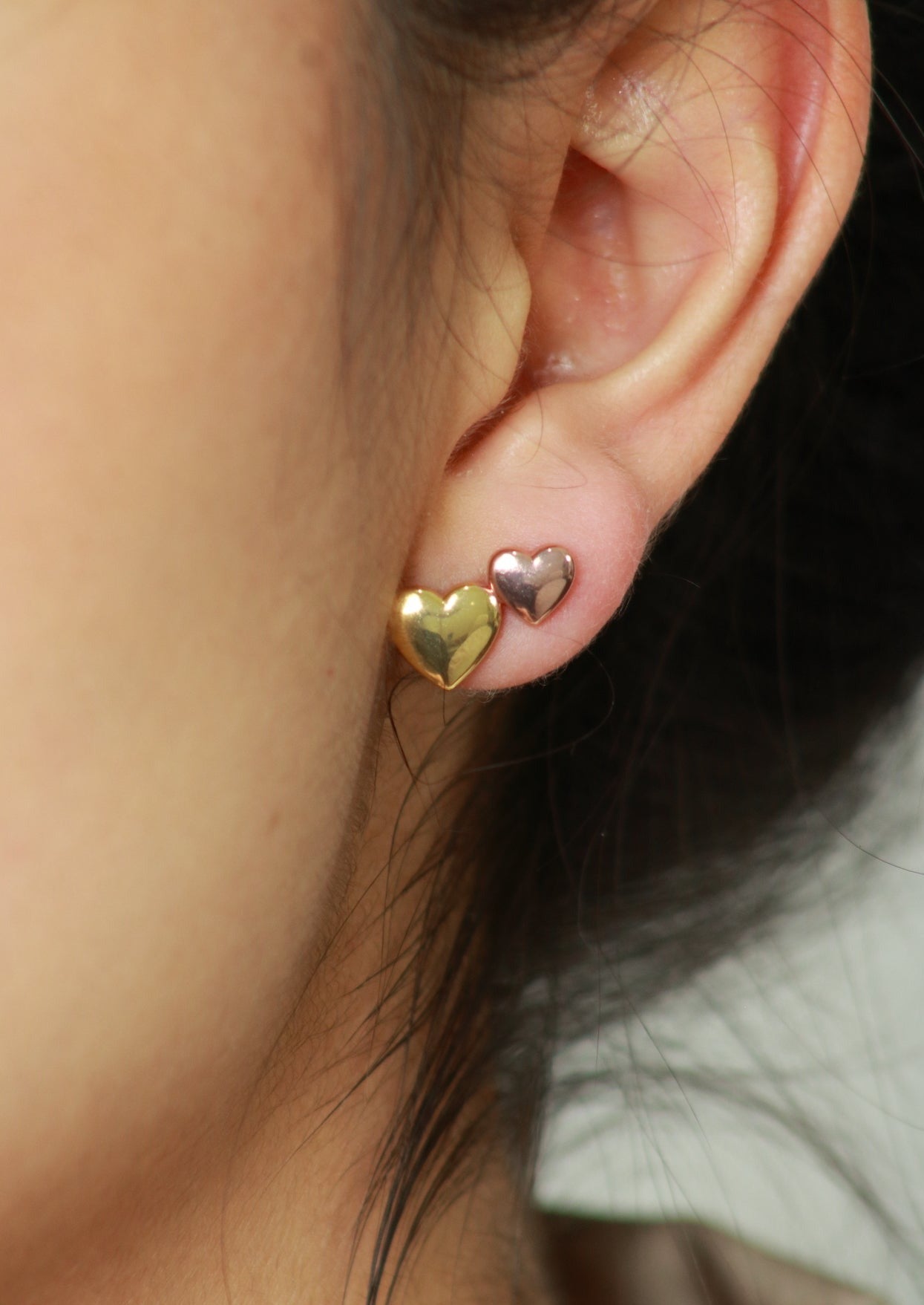 aretes de baño de oro amarillo y rosa 18k kilates mujer aros broqueles trepadores glowa