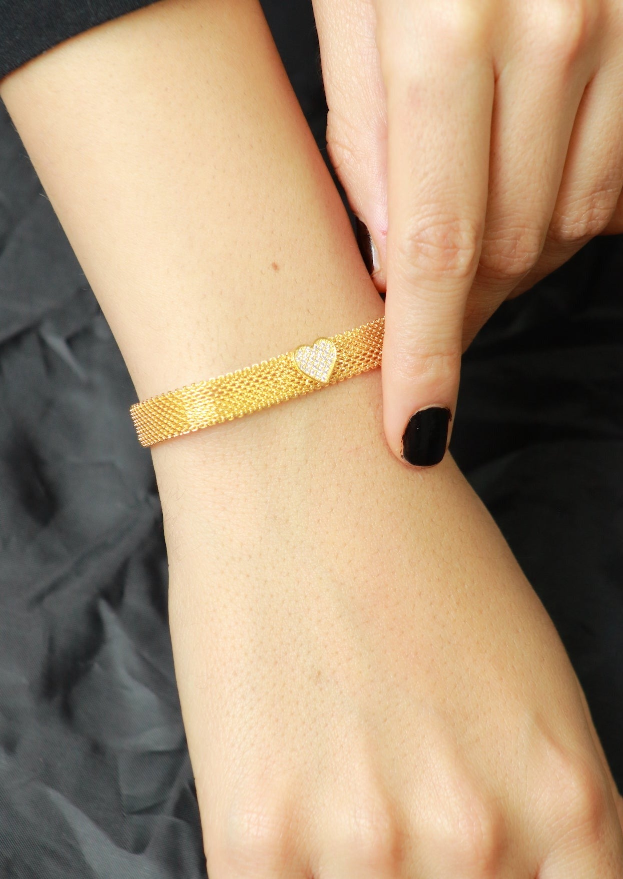 pulsera de baño de oro 18 kilates corazón brazalete mujer glowa