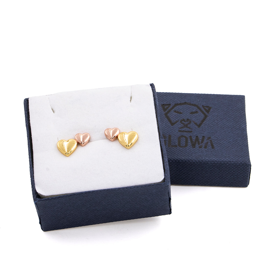 aretes de baño de oro amarillo y rosa 18k kilates mujer aros broqueles trepadores glowa