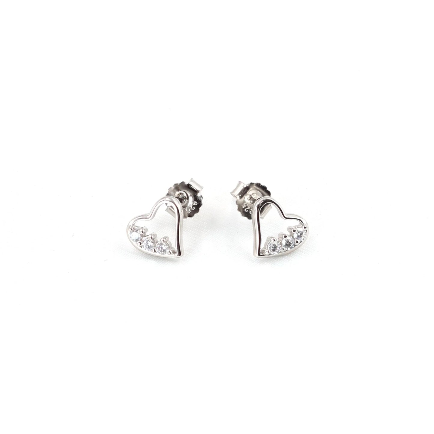 aros de plata .925 corazón broqueles glowa