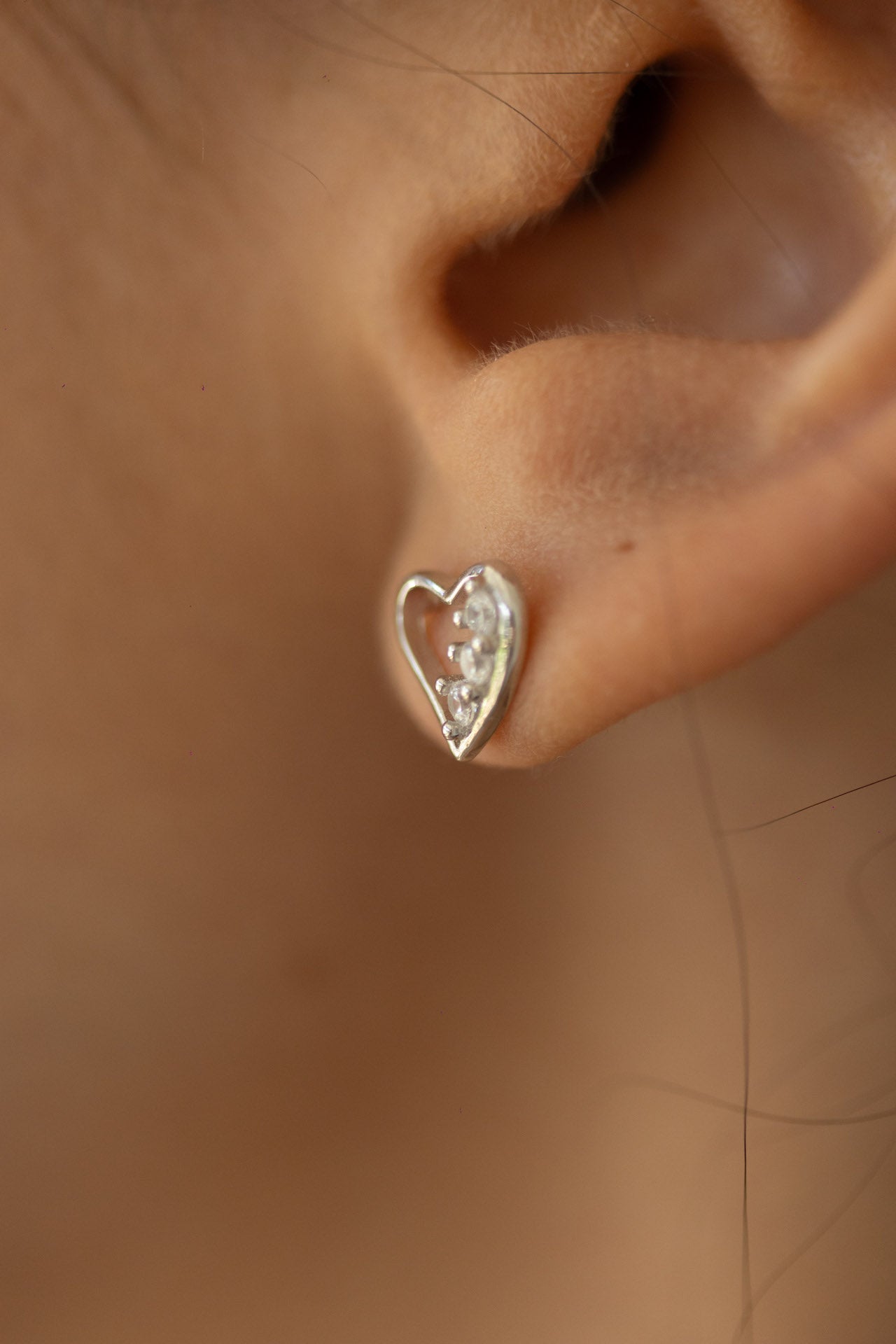 aros de plata .925 corazón broqueles glowa