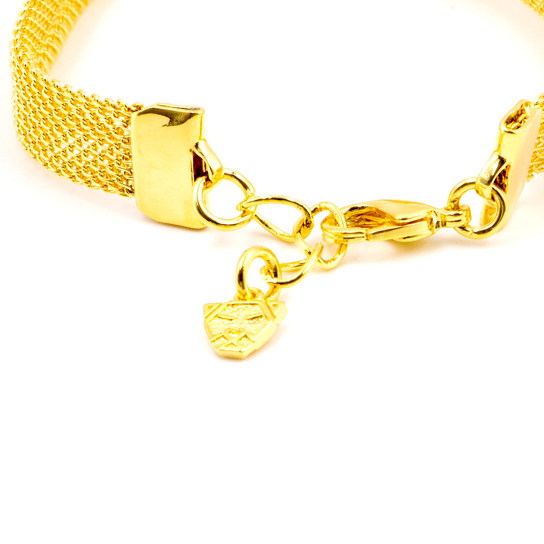 pulsera de baño de oro 18 kilates corazón brazalete mujer glowa