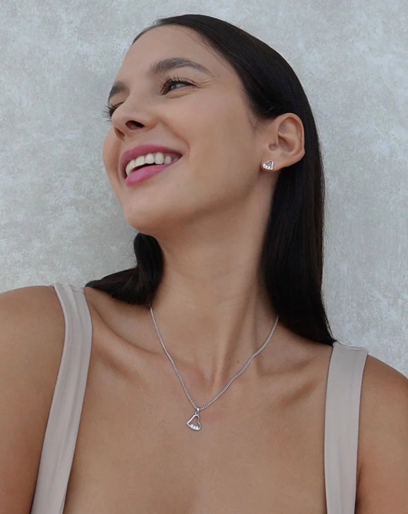 aros de plata .925 corazón broqueles glowa