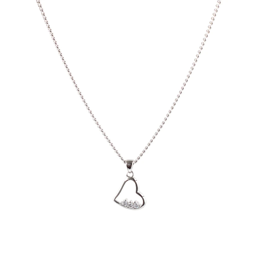 collar plata .925 de corazón mujer glowa