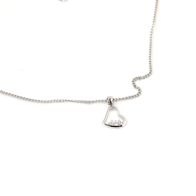 collar plata .925 de corazón mujer glowa