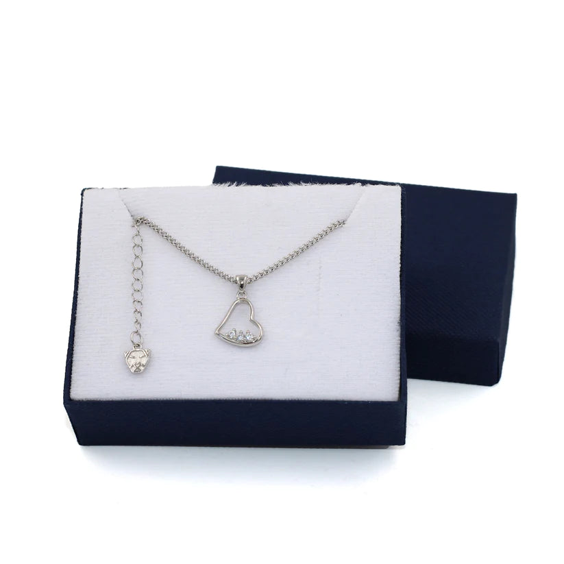 collar plata .925 de corazón mujer glowa