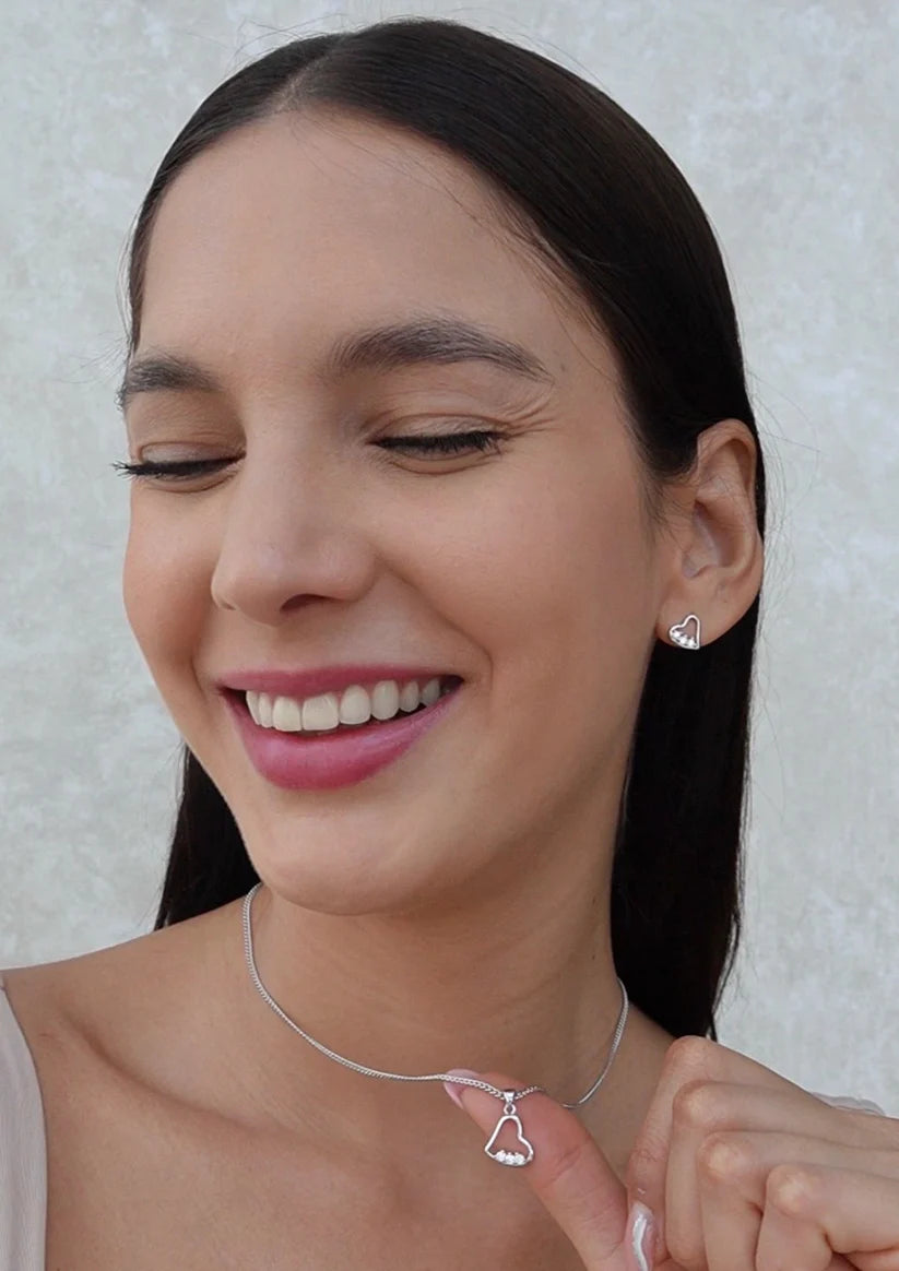 collar plata .925 de corazón mujer glowa