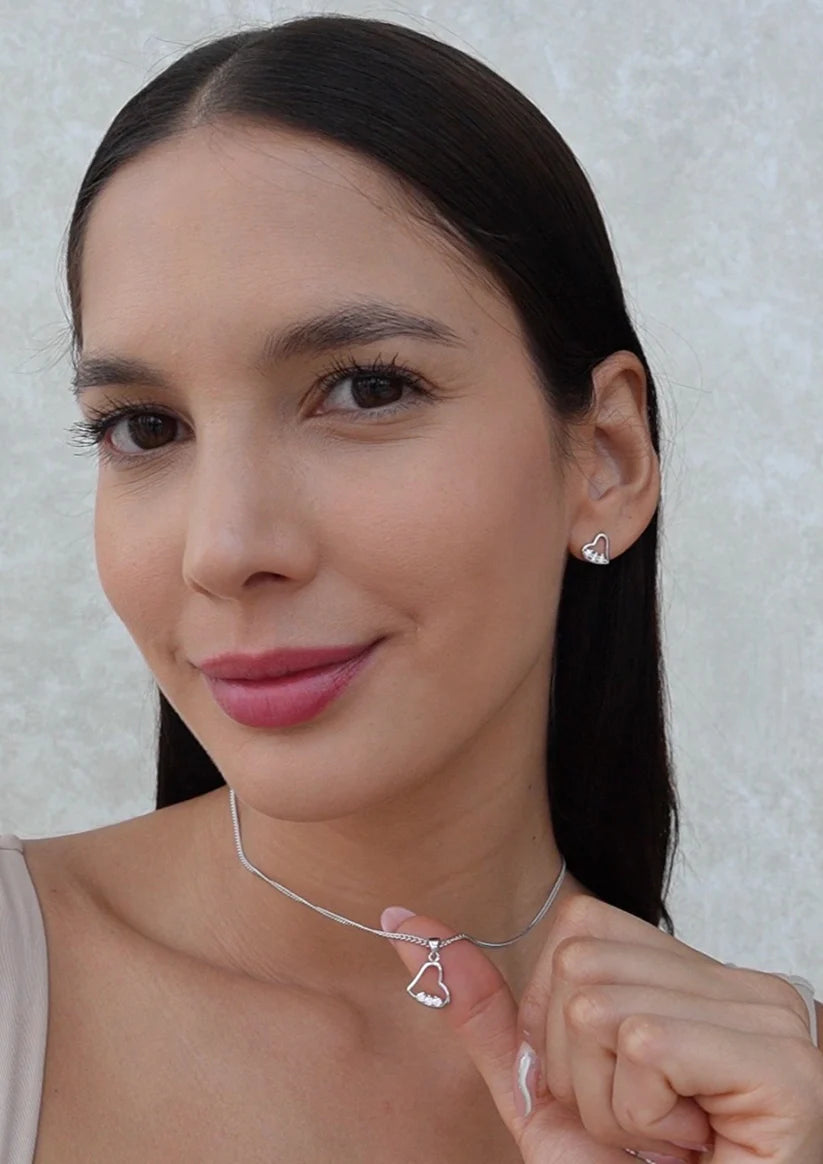 collar plata .925 de corazón mujer glowa