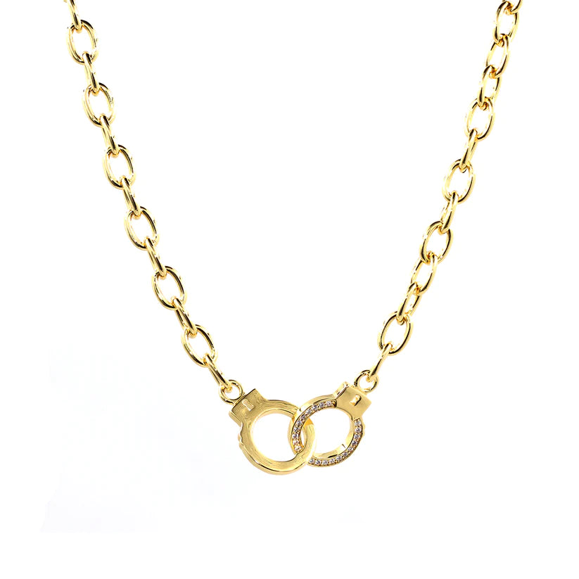 collar esposas para mujer hombre baño de oro 18 kilares glowa