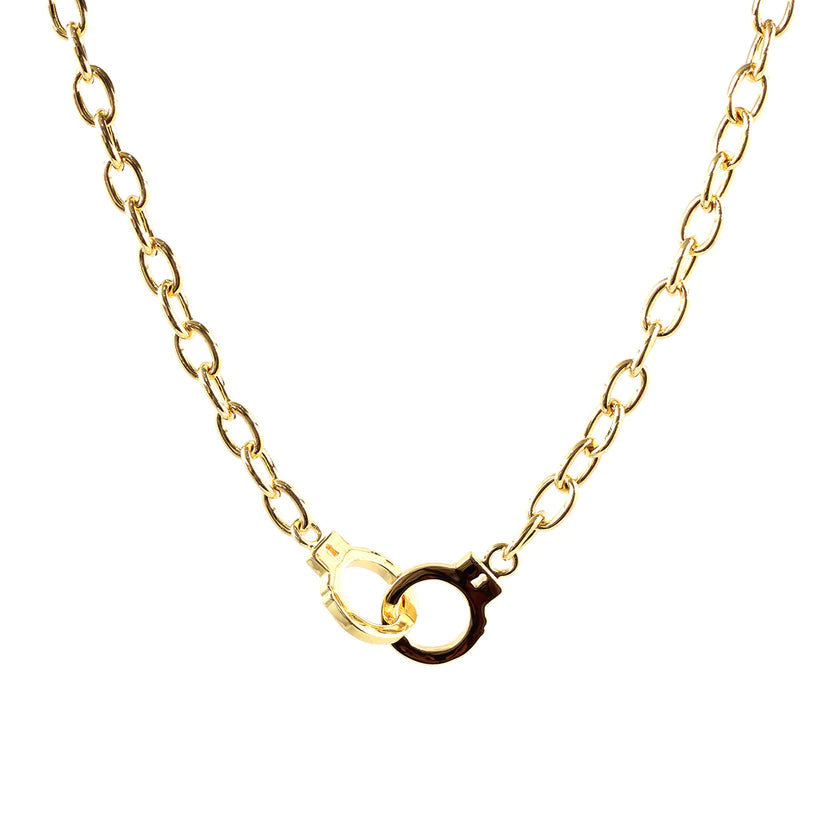 collar esposas para mujer hombre baño de oro 18 kilares glowa
