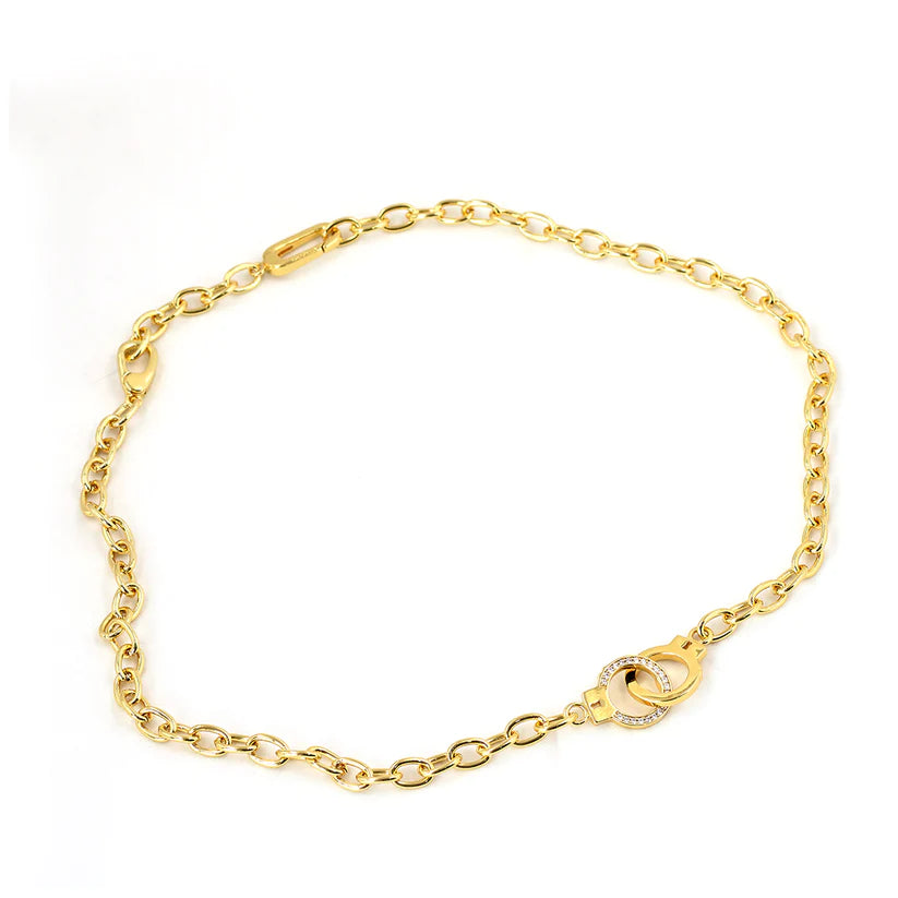 collar esposas para mujer hombre baño de oro 18 kilares glowa