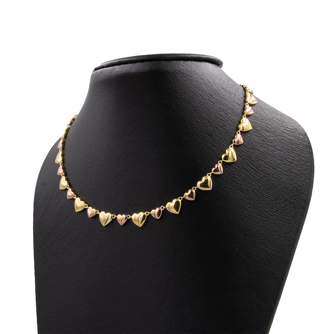 collar gargantilla baño de oro amarillo y oro rosa 18k kilates 18 mujer glowa